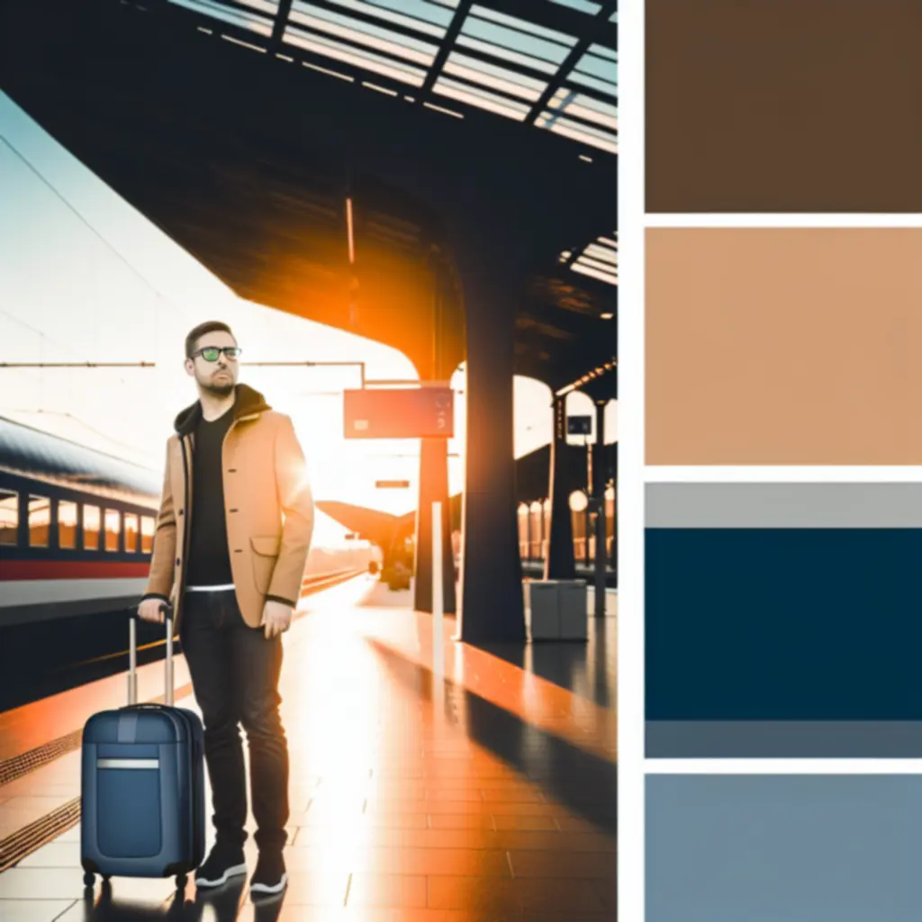 Modern utazási bőröndök és táskák dinamikus kültéri környezetben